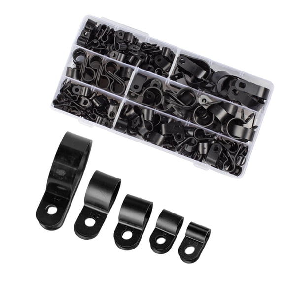 200Pcs Nylon Cable Clamp Line Fastener Clip Small Nylon Management Wire Fixing Organizers 6 Size Wire Mounting Clips