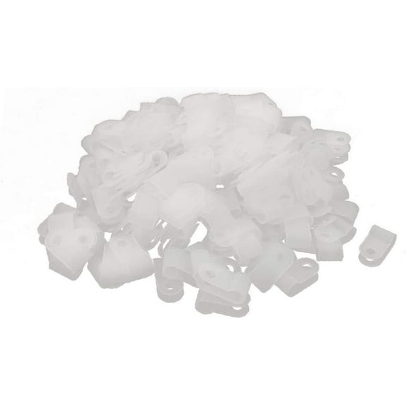 200Pcs Nylon R Type 3/16" 5.3mm Cable Cord Wire Clamp Clip Fastener White(200Pcs Nylon R tipo 3/16' '5,3mm cavo cavo morsetto fermacavo bianco