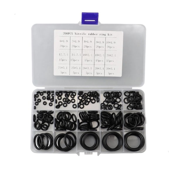 200Pcs O Rings Assortment Kits Rubber Washers Pressure Washer Gasket Rings for Plumbing, Automotive and Faucet Repair