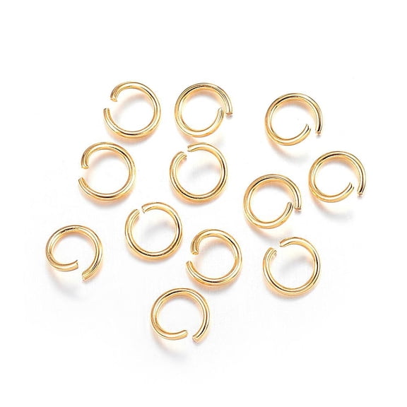 200Pcs Open Jump Rings 18K Gold Plated Stainless Steel Single Loop Jump Ring 20 Gauge Round Connector Rings