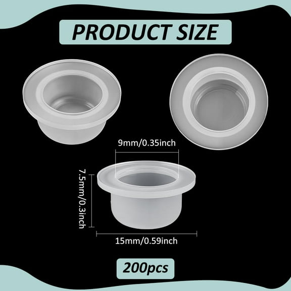 200Pcs PE Plastic Inner Plug Bottle Caps 0.35Inch Inner Diameter Clear Plastic Bottle Stoppers for Essetial Oil Bottle