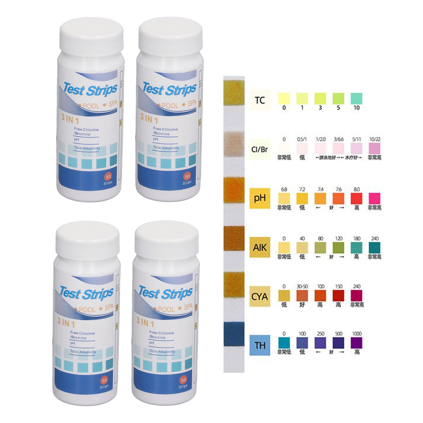 200Pcs PH Test Strips for Aquarium Water Pool Chlorine Alkalinity