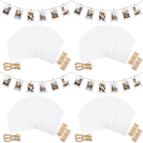 200Pcs Paper Picture Frames for 4x6Inch Paper Photo Frames,Kit DIY Cardboard Photo Hanging Display for Home
