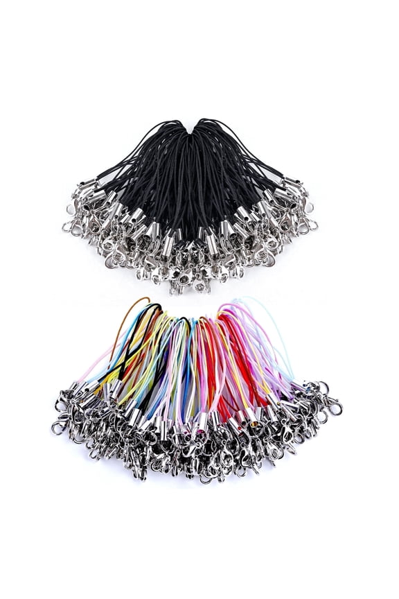 200Pcs Phone Charms Strap with Lobster Clasp Lanyard Straps Lariat Lanyard Cord String for Cell Phone USB Keychains DIY Jewelry Accessories