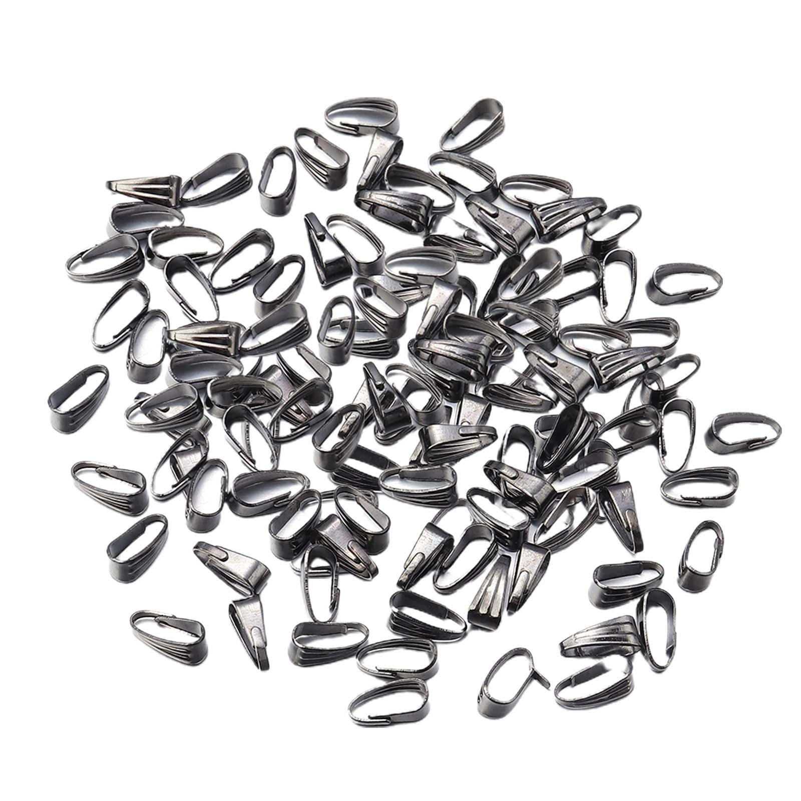 200Pcs Pinch Bails Connectors Pendant Clasp Metal Necklace Hooks