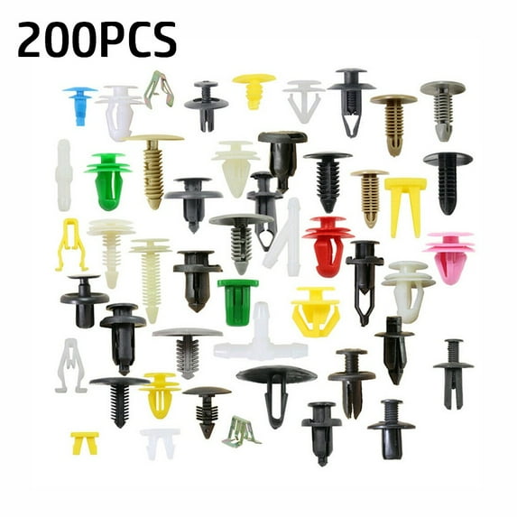 200Pcs Plastic Car Body Push Pin Rivet Fasteners Trim Moulding Clip Screw Driver