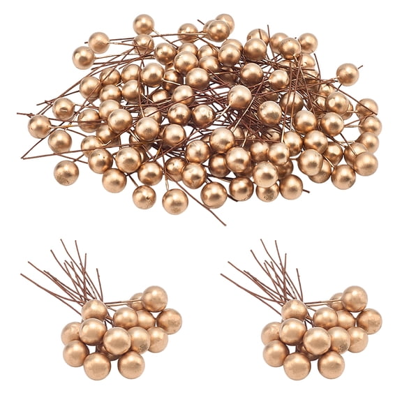 200Pcs Plastic Simulated Berries Simulation Fruit for Home Christmas Decoration Goldenrod 65x10mm for making