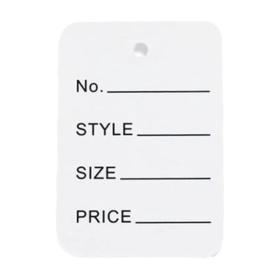 200Pcs Price Tags, 2x1.4in Clothing Price Labels Blank Merchandise Marking Tags Marking Tag with No/Style/Size/Price Fields Perforated Hangable Paper for Mall Retail Store Warehouse(White,2x1.4")
