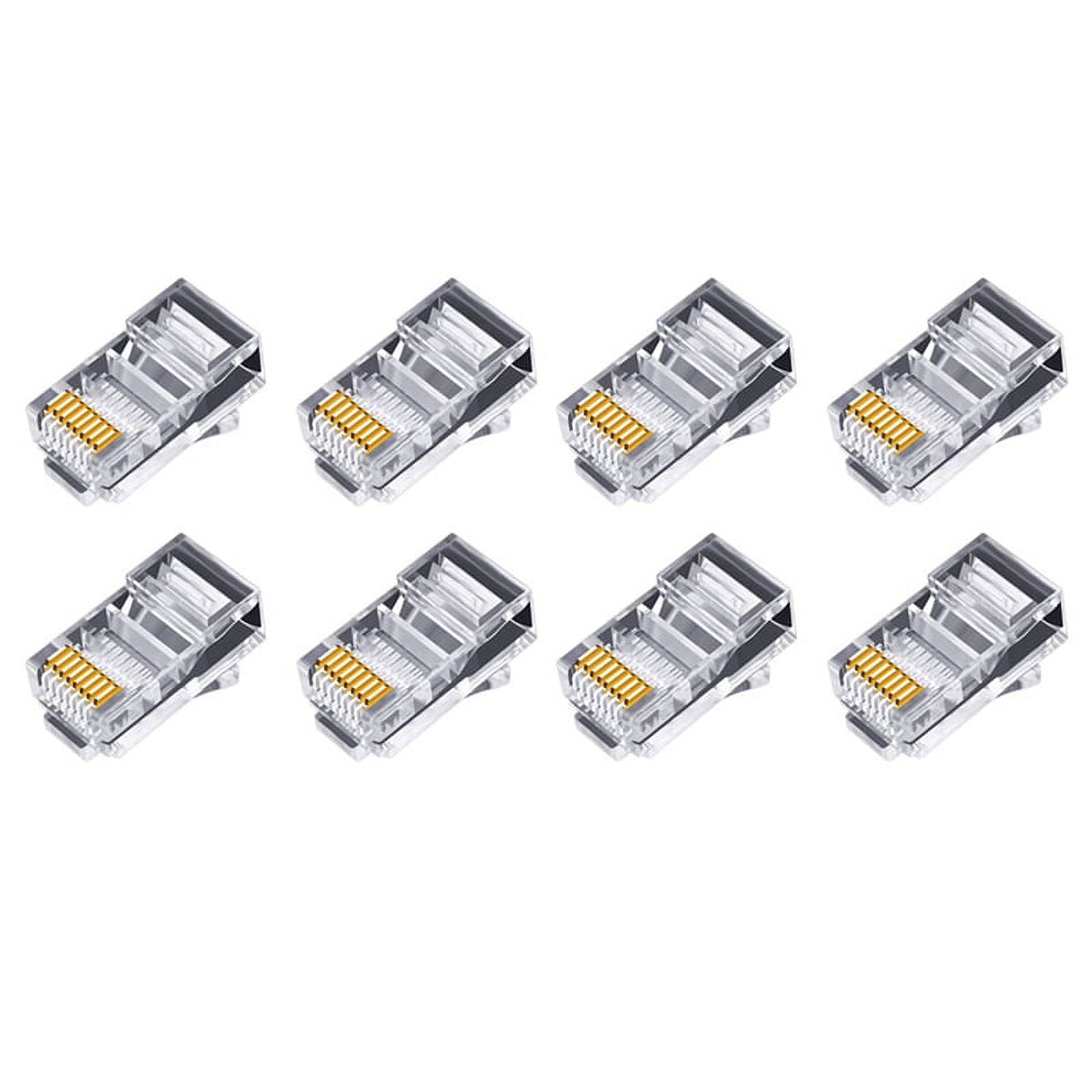 200Pcs RJ45 Connector 6U Gold Plated Pass Through Cables