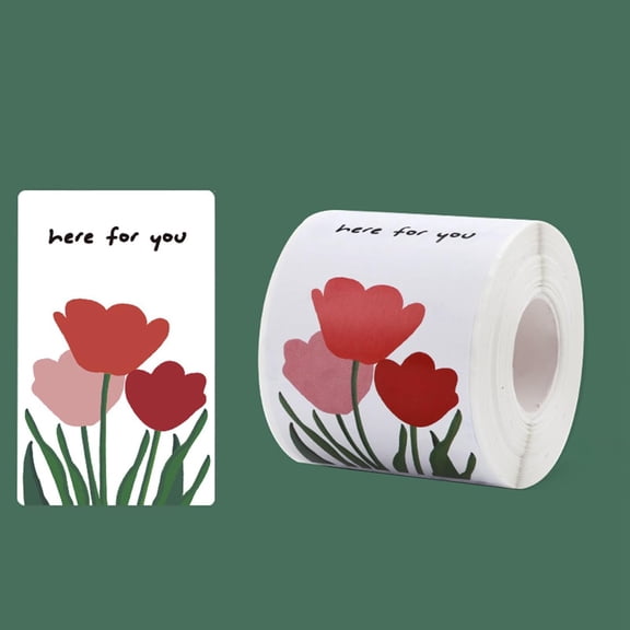 200Pcs Rectangle Labels with Flower Here for You Theme Decals Paper Self-Adhesive Stickers for Craft Photo Album Diary Scrapbook Decoration Brown 7.9x4.9mm