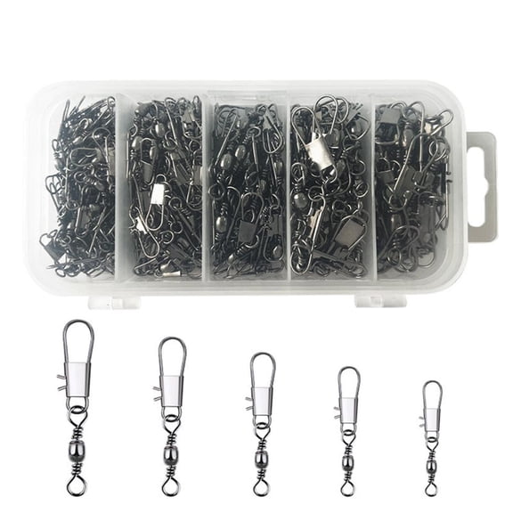 200Pcs Fishing Connector Swivels Interlocks Pin Replacement High Carbon Steel Fishing Barrels Swivels Fishing Accessorie