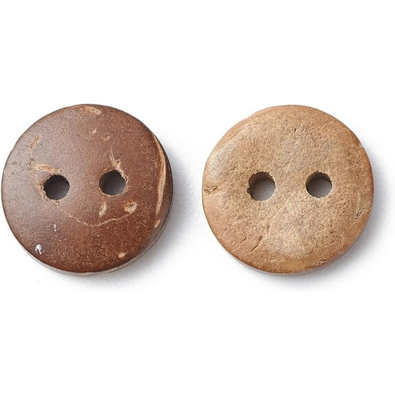 200Pcs Round 2-Hole Buttons Coconut Button Buttons Decoration for Garment Sewing Buttons and DIY Craft Projects 10mm in Diameter