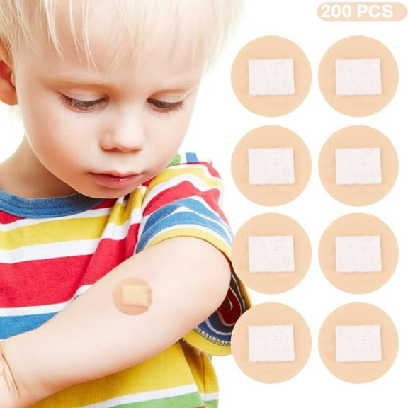 200Pcs Round Bandages for Face Sensitive Skin, 0.87" Fabric Adhesive Circular Bandages