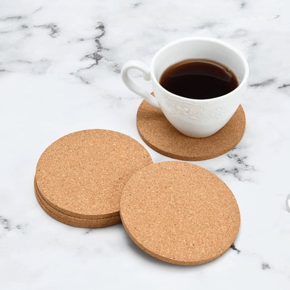 200Pcs Round Cork Coasters Bulk, 3.5 Inch Absorbent Coasters for Drinks, Non-slip Wood Coasters & Coffee Bar, Kitchen Table Decor and DIY Crafts