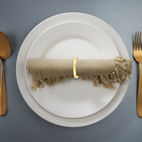 200Pcs Round Gold Napkin Ring Set Elegant Metal Table Napkin Holder Buckle Decorative Dinner Serviette Buckle for Wedding Christmas Thanksgiving