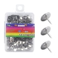 thumbnail image 1 of 200Pcs Nickel Plated Push Pin Map Pin Round Flat Head Thumbtacks for Corkboard, 1 of 10