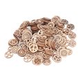 200Pcs Round Wooden Discs 1.2in Glossy Durable Nontoxic Antiallergic