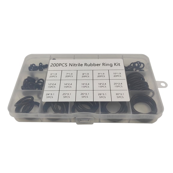 200Pcs Rubber O Rings Assorted Small Rubber O Rings Rubber O-Rings Assortment Set Plumbing Gaskets Kit 15 Size