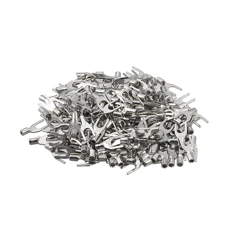 200Pcs SNB1.25-4S Non-Insulated U-Type Copper Crimp Terminals AWG22-16