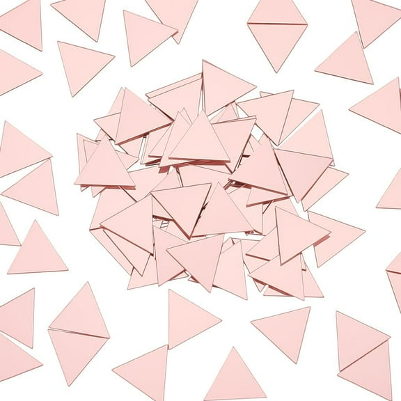 200Pcs Self-adhesive Acrylic Mirror Rhinestone Garments Accessories Triangle Misty Rose 25x21x0.8mm
