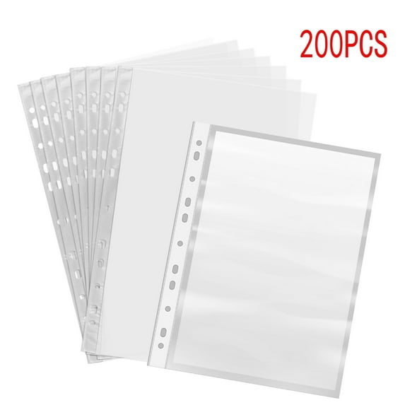200Pcs Sheet Protectors, EEEkit 8.2 x 12in Clear Binders Document Protectors Sleeves Fit for A4 Letter Size