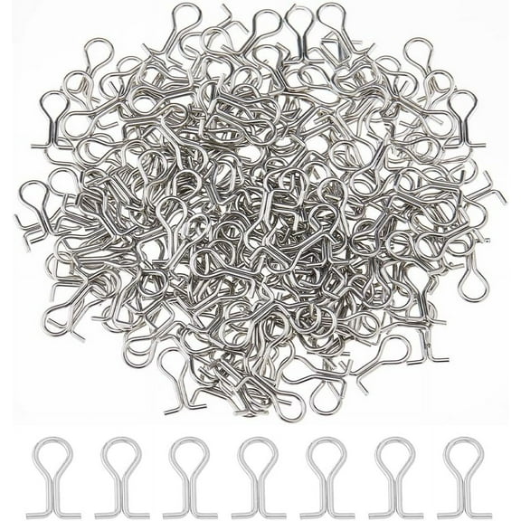 200Pcs Silver Fishing Sinker Eyes Eyelet Brass Sinker Eyes Eyelets DIY Fishing Lures Eyelets Silver Loop for Weight Molds Tackle Accessories for DIY