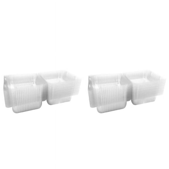 200Pcs Single Individual Cake Boxes Dessert Containers Cheesecake Boxes Stackable Square Boxes Clear Food Boxes