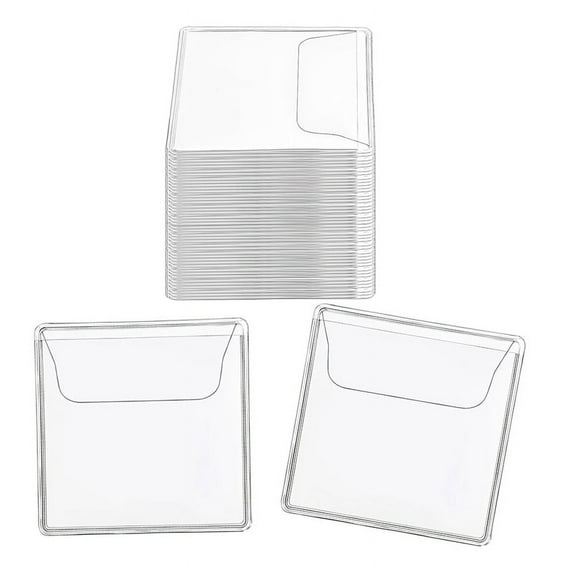 200Pcs Single Pocket Coin Sleeves Holders Clear PVC Coin Protectors Individual Plastic y6346