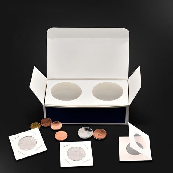 200Pcs Square Cardboard Coin Flips, Assorted Size Coin Holders, Storage Supplies for Coin and Stamp Collection