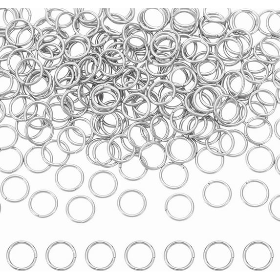 200Pcs Stainless Steel Open Jump Rings 12mm Round Jump Rings Keychain Ring Metal Connectors Ring for Jewelry Making and Earring Bracelet Necklace Pendant Accessories 304 Stainless Steel