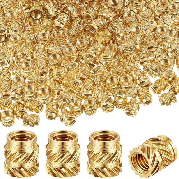 200Pcs Threaded Inserts 3Mm Female Thread Metric Knurled 3D Printing Heat Nut Assortment Set Brass Heat Seat Inserts