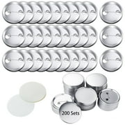 200Pcs 58mm/2.28Tinplate Buttons Pin Badge, Compatible with Button Maker Machine, Round Blank Button with Pins, Button Making Supplies for DIY Custom
