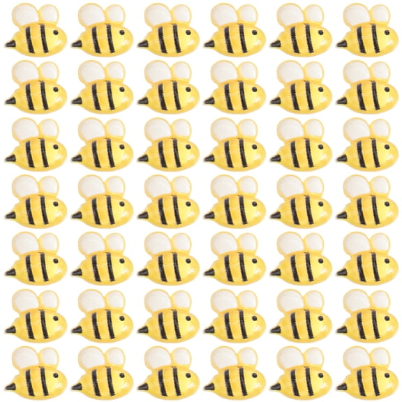 200Pcs Translucent Resin Insect Cabochons Bees Gold 7x8.5x3mm