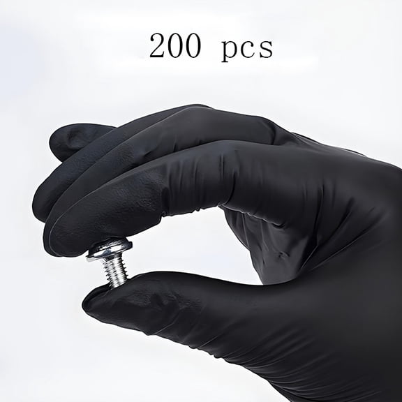 200Pcs Ultra-Durable Nitrile Disposable Gloves, Powder-Free Waterproof Tear-Resistant Gloves for Kitchen Cleaning Tattoo Hair Dye Pet Grooming & Beauty Salons