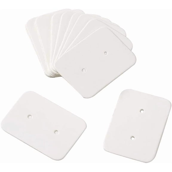 200Pcs White Rectangle Jewelry Holder Cards 35 x 25mm Blank Cardstock with Holes for Earrings Necklace Bracelet Display DIY Craft Use for DIY