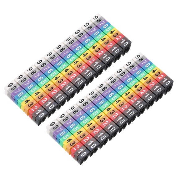 200Pcs Wire Label, 0-9 Digital Cable Labels Tags M2-L Type, Multicolor