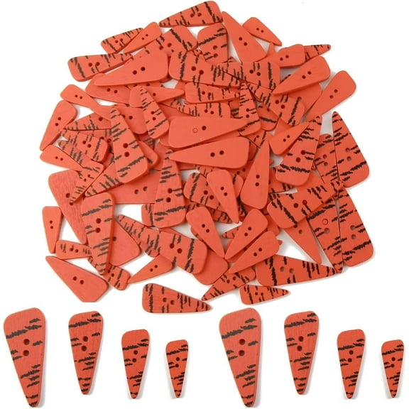 200Pcs Wood Carrot Buttons Crafting Making Button Snowman Nose Button Crafting Button Wood Button