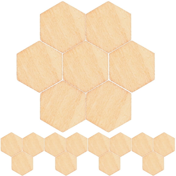 200Pcs Wooden Hexagon Pieces Unfinished Wood Tags DIY Crafts
