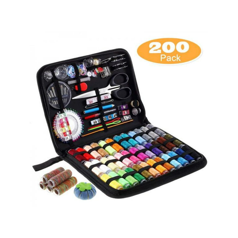 Naturalour 200pcs/set DIY Sewing Kit for Beginners, & Travelers, Supplies & Accessories, Case, Size: One size, Black