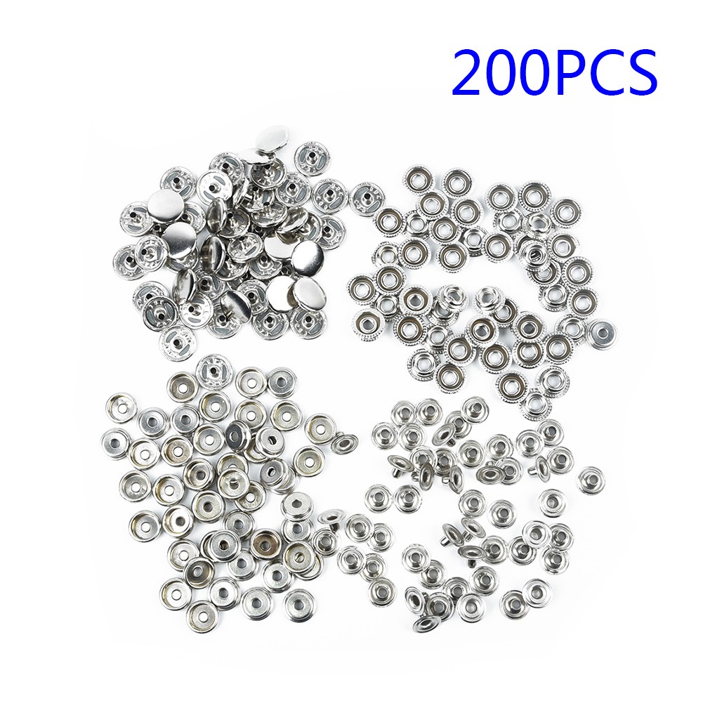 200Piece(50 Sets)Stainless Socket Fastener Snap Set Press Stud Button