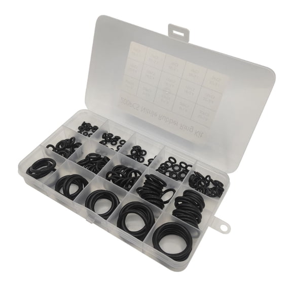 200Pieces O-Rings Seal Gasket Washers Round Rubber 15 Size Washer Seals