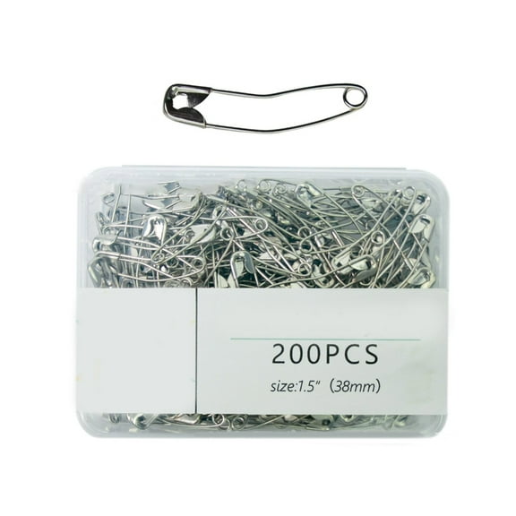 200Pieces Quilting and Basting Pin Curved Safety Pin Rust Resistant Steel Pin for Clothing Sewing Project 38MM or 51MM