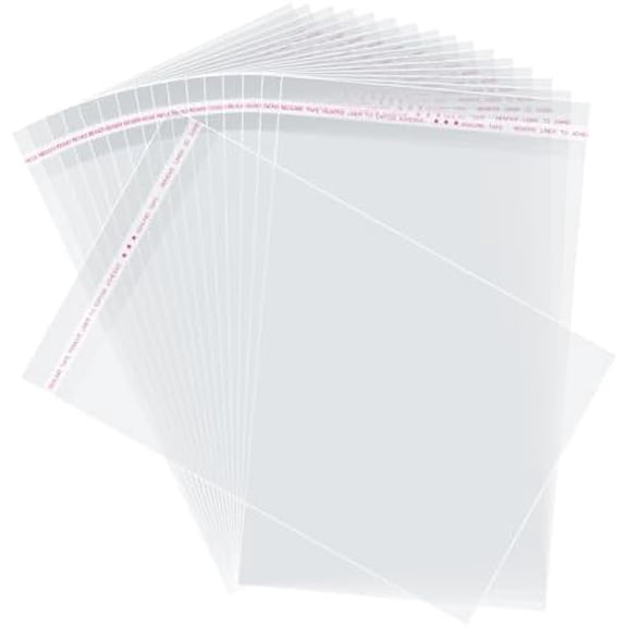 200Pieces Self Sealing Cellophane Bags, 8x12 Inches  Clear Resealable Cellophane Bags Self Adhesive
