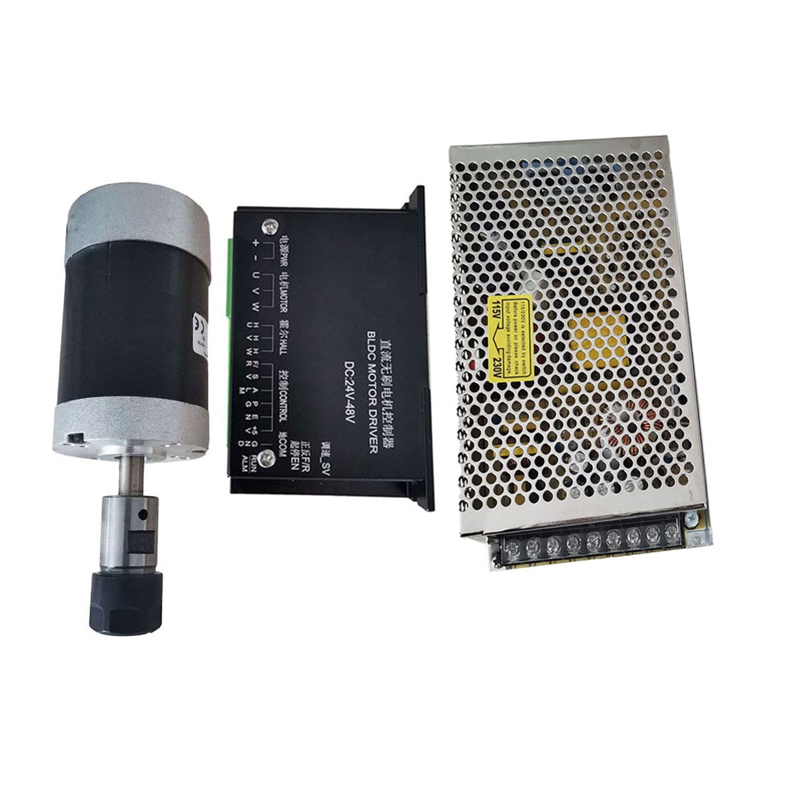 200W/0.2KW /ER16 Brushless DC Spindle Motor+55MM Clamp With Screws+20 ...