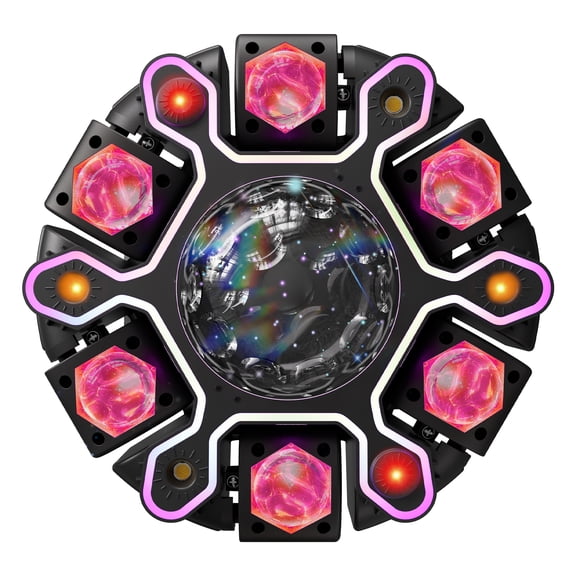 200W 12-Arm Moving Head Stage Light, ABS RGBW LED Beam Light with Magic Ball, Laser & Strobe Effect, DMX512 Sound Activated DJ Light for Bar KTV Party