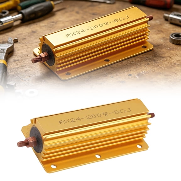 200W Aluminum Resistor 8 Ohm Tube Amp Speaker Test Dummy Load, Housing with Screw Holes Elevator Sensor Applications, 1 Pack(8 Ohm 8R)