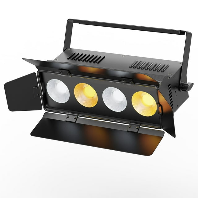 200W COB 2 IN 1 LED Par Light Spotlights with Barn Doors, Warm & Cold