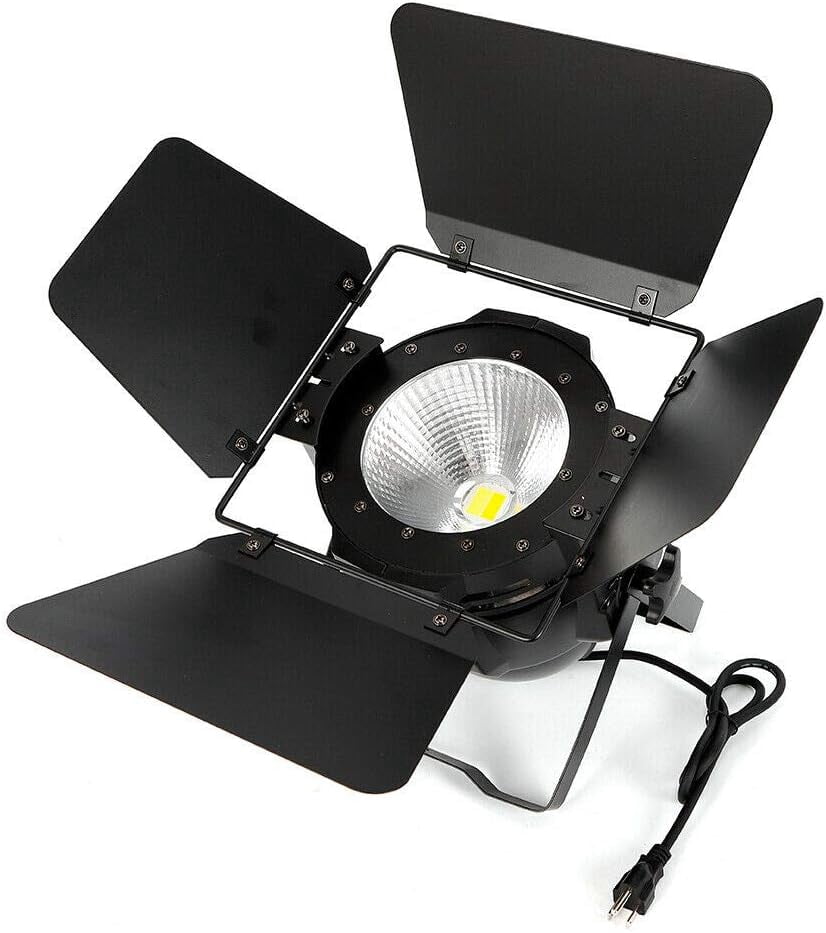 200W COB LED Stage Light with Barn Doors, DMX512 Digital Regulation ...