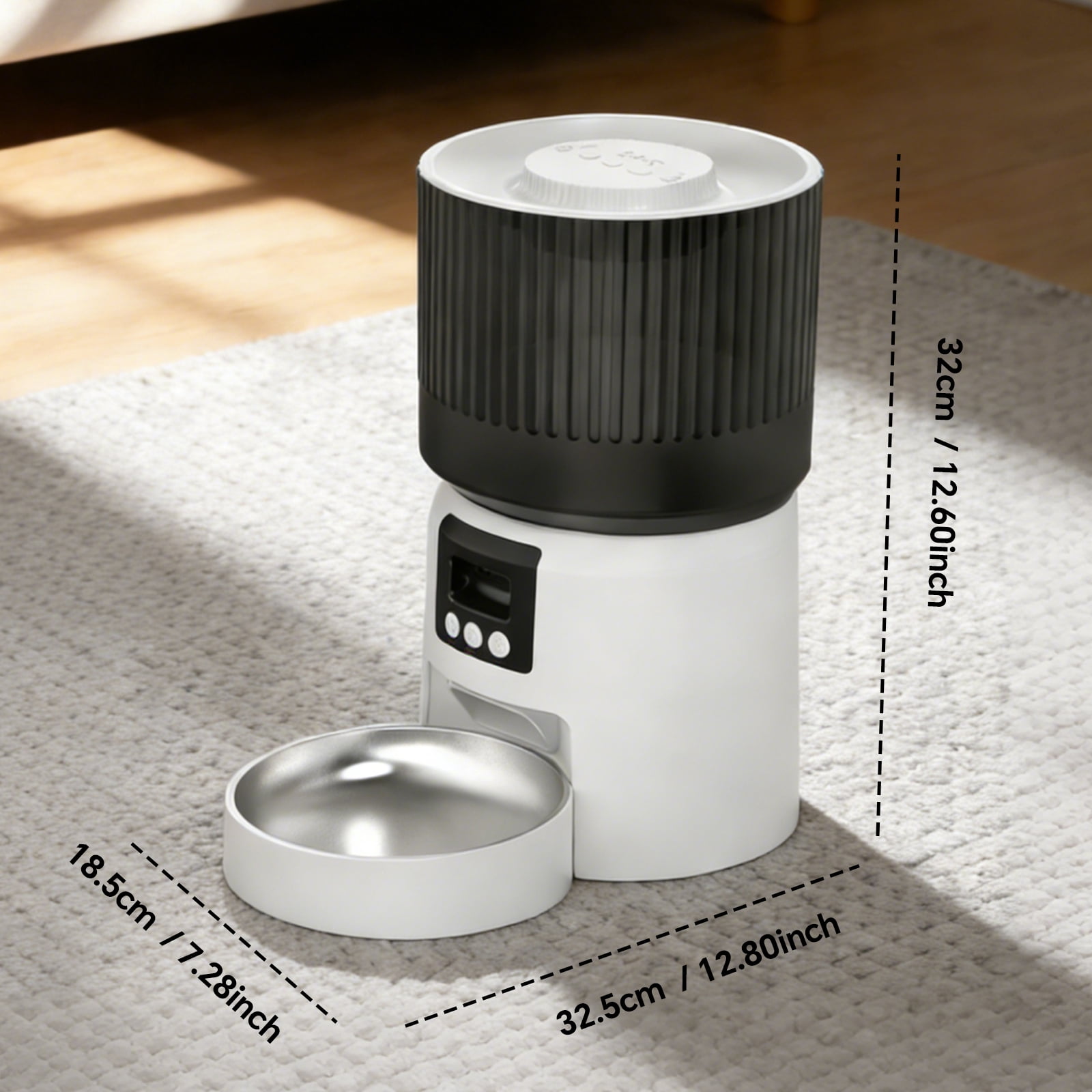200W Camera Automatic Cat Feeder, 5L Grain Warehouse with Graffiti App, USB/Battery Dual Power, Anti-Steal Lid & Removable Clean Tray