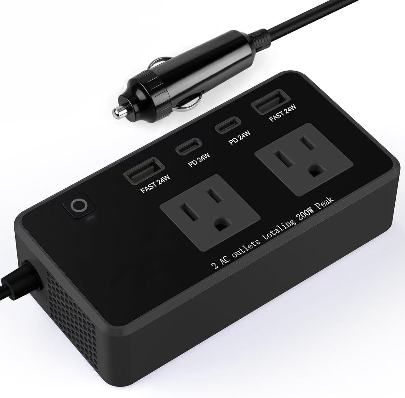 200W Car DC Power Inverter, 12V to 110V AC Inverter, Car Inverter ...